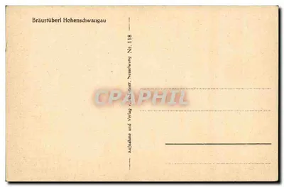 Widok wnętrza browaru (sklepu z warzywami i browarem) w Hohenschwangau — Bräustüberl Hohenschwangau — wydawca Nesselwanger, nr 118 — Rewers