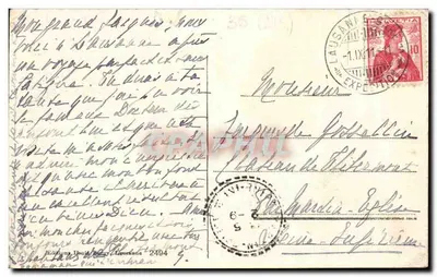 Ouchy - Zamek — widok z jeziora z łabędziami — L.B. 2494 — Rewers
