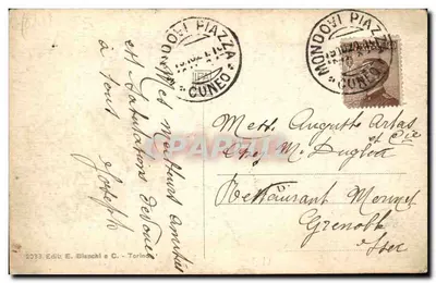 Mondovi - Wąskotorowa kolejka — wydawca E. Bianchi & C. - Torino, nr 2033 — Rewers