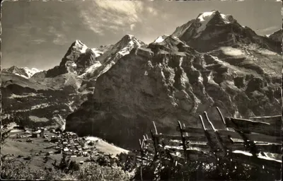 Mürren 1645 m — Wetterhörner - Eiger - Mönch - Jungfrau — editor Bern