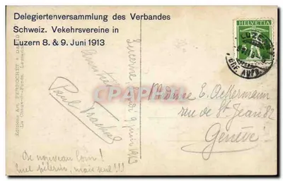 Lucerna — Kapellbrücke com Wasserturm — Edições Art. Perrochet & Dauph. La Chaux-de-Fonds, n° 972 — Verso
