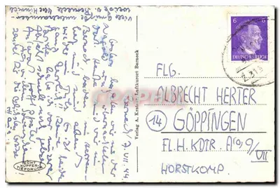 Lufikurort Berneck, Württ. Schwarzwald — Zrujnowany zamek i las — Verlag A. Krämer — Rewers