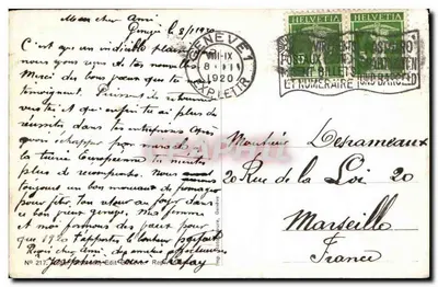 Genève — La Tour du Molard — Uitgever Stein, n° 217 — Achterkant