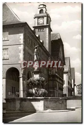 Praça central com fonte e edifício com relógio — Balingen — Verlag Fotoprint Balingen/Württemberg