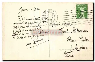 Genève — Algemene uitzicht van de Linker oever en het Meer — LL. — Achterkant