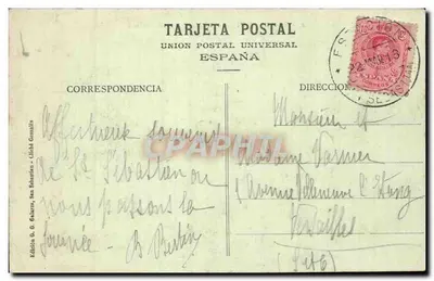 San Sebastián — Vista geral a partir de Isaburu — Edição G. Galarza — Verso