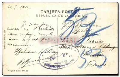 Zbieżność rzek Aguacatal i Santa Rosa — Aguacatal, Kolumbia — Rotophot, Berlin SW. 68 — Rewers