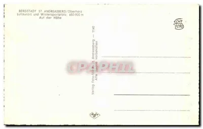 Cidade de montanha São Andreasberg/Oberharz — Local de ar puro e pista de esporte de inverno, 650-900 m — Verlag Foto-Stille São Andreasberg — Verso