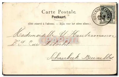 Hotel Continental und die Strandpromenade — Ostend — unbekannter Verlag, Seriennummer 553 — Rückseite