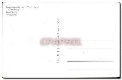 Loenen (Vel.) — vista de aldeia com igreja, casa e cachoeira — editor G. J. J. Koekkoek — Verso