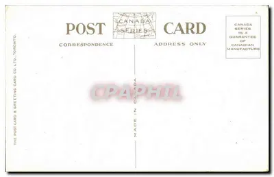 Widok z budynków parlamentarnych, Quebec, Kanada — wydawca The Post Card & Greeting Card Co. Ltd., Toronto — Rewers