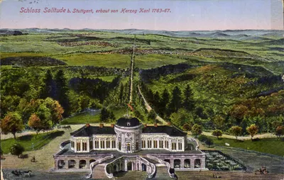 Schloss Solitude perto de Stuttgart — edifício construído pelo duque Karl entre 1763-1767 — edição original
