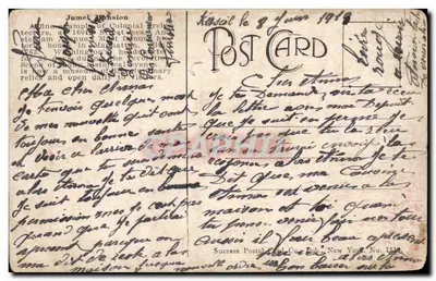 Jumel Mansion, New York — Success Postal Card Co. — N° 1112 — Verso