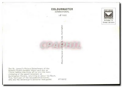 St. James's Palace — Queen's Guard Detachment — Colourmaster International LØ 1022 — Rückseite