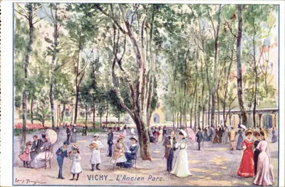 Vista do lago à hora dourada — Photochrome — Photochromie, série 103, n° 2219