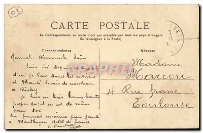 Vichy Antieke ansichtkaart Bal d'enfants en place pour la Polka — Achterkant