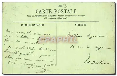 Vichy — La Promenade junto a las orillas del Allier — LL. — N° 56 — Reverso