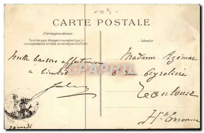 Vichy — El Sultán Moulay Hafid y Ben Ghabrit salen de la Villa « Majestic » — V.D.C. — Reverso
