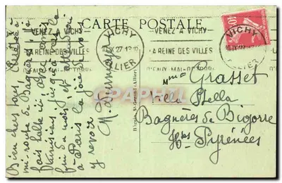 Vichy — Villa Sévigné — Editor Vichy, n° 398 — Verso