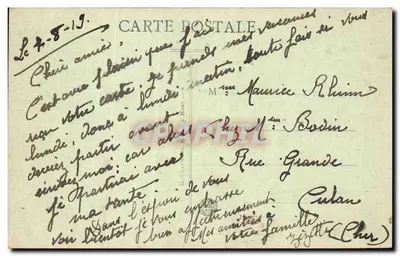 Novas Casernas em Montluçon — 121º Regimento de Linha — edição G. Richemont, n° 0192 bis — Verso