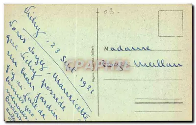 Vichy - Um Canto do Parque no Lago dos Cisnes — editor Béguin, n° 407 — Verso