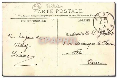 Buvette da Fonte - Grande Grille - Vichy (Allier) — A andorinha - Paris — Verso
