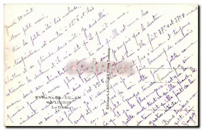 Widok ulicy głównej w Byrénées-Oulan — wydawca L. Rouche, Les Thérèses — Rewers