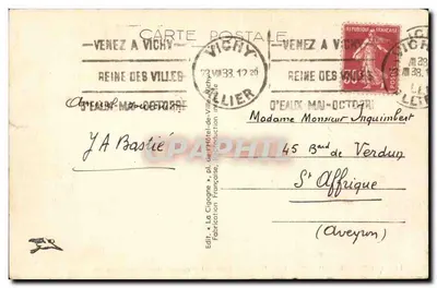 Vichy — Nos Grandes Jardins — O Lago dos Cisnes — A Garça, n° 535bis — Verso