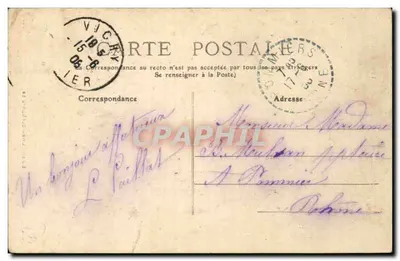 Une Bourbonnaise — femme en costume traditionnel près d'une porte — M.T. I.L. n°633 — Verso