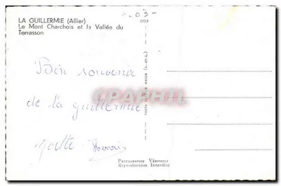 La Guillermie (Allier) — A Montanha Charchois e a Vale do Terrasson — Foto C. Guillermie — Verso