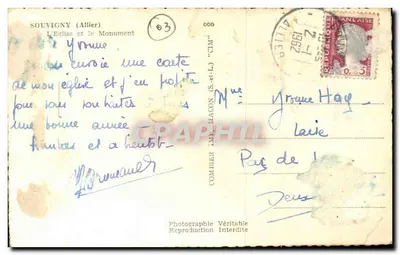 Souvigny (Allier) — Kościół i Pomnik — Fotografia CIM — Rewers