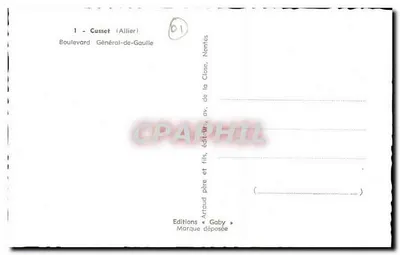 Cusset (Allier) — Boulevard Général-de-Gaulle — Éditions Gaby — Verso
