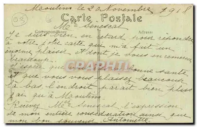 Moulin — Le Lycée de Jeunes Filles — ND. Phot. — Achterkant