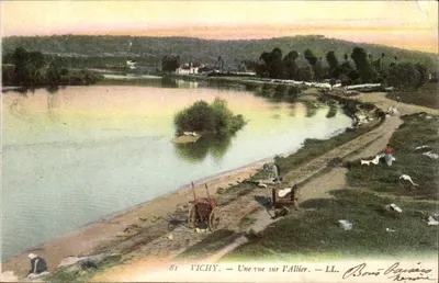 Vichy — Uma vista sobre o Allier — LL. Boué-Baizéro