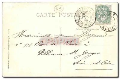 Vichy — Uma vista sobre o Allier — LL. Boué-Baizéro — Verso