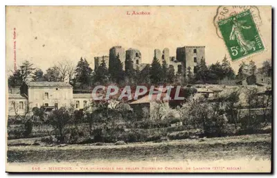 Mirepoix — Vista do conjunto das belas ruínas do castelo de Lagande (século XIII) — L. Auriol, n°148