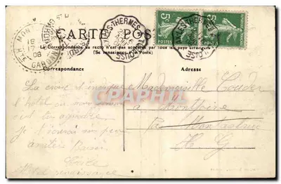 Ussat-les-Bains — Hotele i stacja — Wydawca: Dauphin, 18, Av. Tarascón — Rewers
