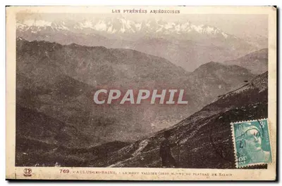 Aulus-les-Bains — O Monte Vallier (2820 m) visto do Plateau de Saleix — As Pirineus Ariégeoises — Fototipia Labenche Frères, Toulouse