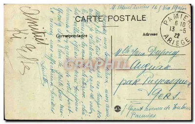 Pamiers (Ariège) — A Subida e a Caserna — D.F.P. — Verso