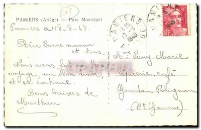 Pamiers (Ariège) — Parque Municipal — editor não identificado — Verso