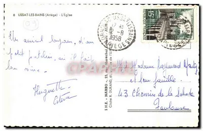 Ussat-les-Bains — L'Église — Narbe — Verso