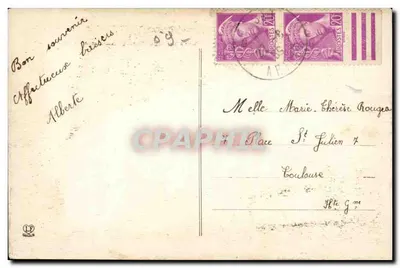 Massat — Pejzaż na wioskę Bougarret i Massat w tle — Fototypia Lahouche Frères, Toulouse — Rewers