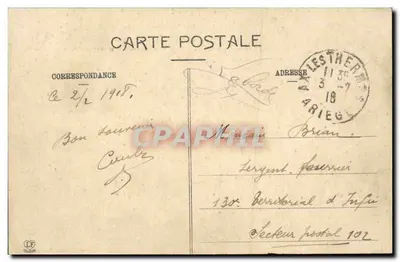 Ax-les-Thermes — Vista geral tirada acima da cruz das Missões (1898 e 1908) — Fototipia Labouche Frères Toulouse — Verso