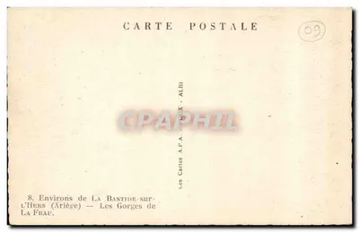 La Bastide-sur-l'Hers — Góry La Frau — Karty A.P.A. - Toulx (09) — Rewers