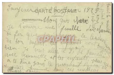 Tarbes - Motivo do pedestal da estátua de Danton — Les Hautes-Pyrénées, editor P. Langue, n° 1131 — Verso