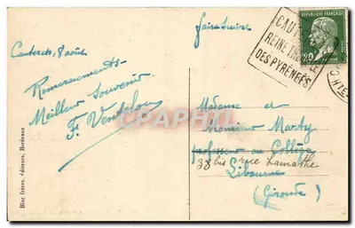 Cauterets — Widok z góry z Pégüère — BR — Rewers