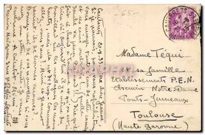 Cauterets — Wodospad Cérissey — Photo-type Labouche Frères, Toulouse, n°1053 — Rewers