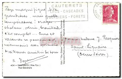 Cauterets — Widok ogólny — Wyd. La Bouché — Rewers