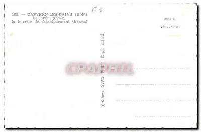 Capvern-les-Bains — Ogród publiczny, kawiarnia w zakładzie termalnym — Wydawnictwo JOVE, Pau — Rewers