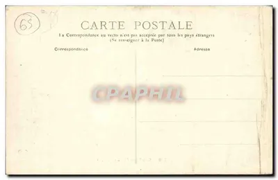 Cauterets - La Raillière — vista aérea de la carretera en zigzag y del edificio — Reverso